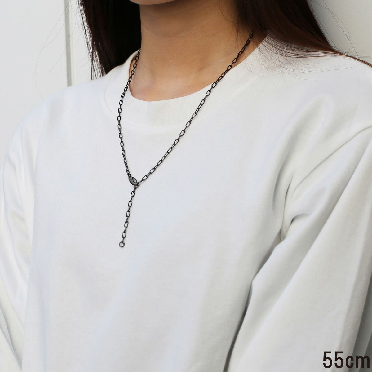 Magatama Simple Chain Necklace & Bracelet - Black