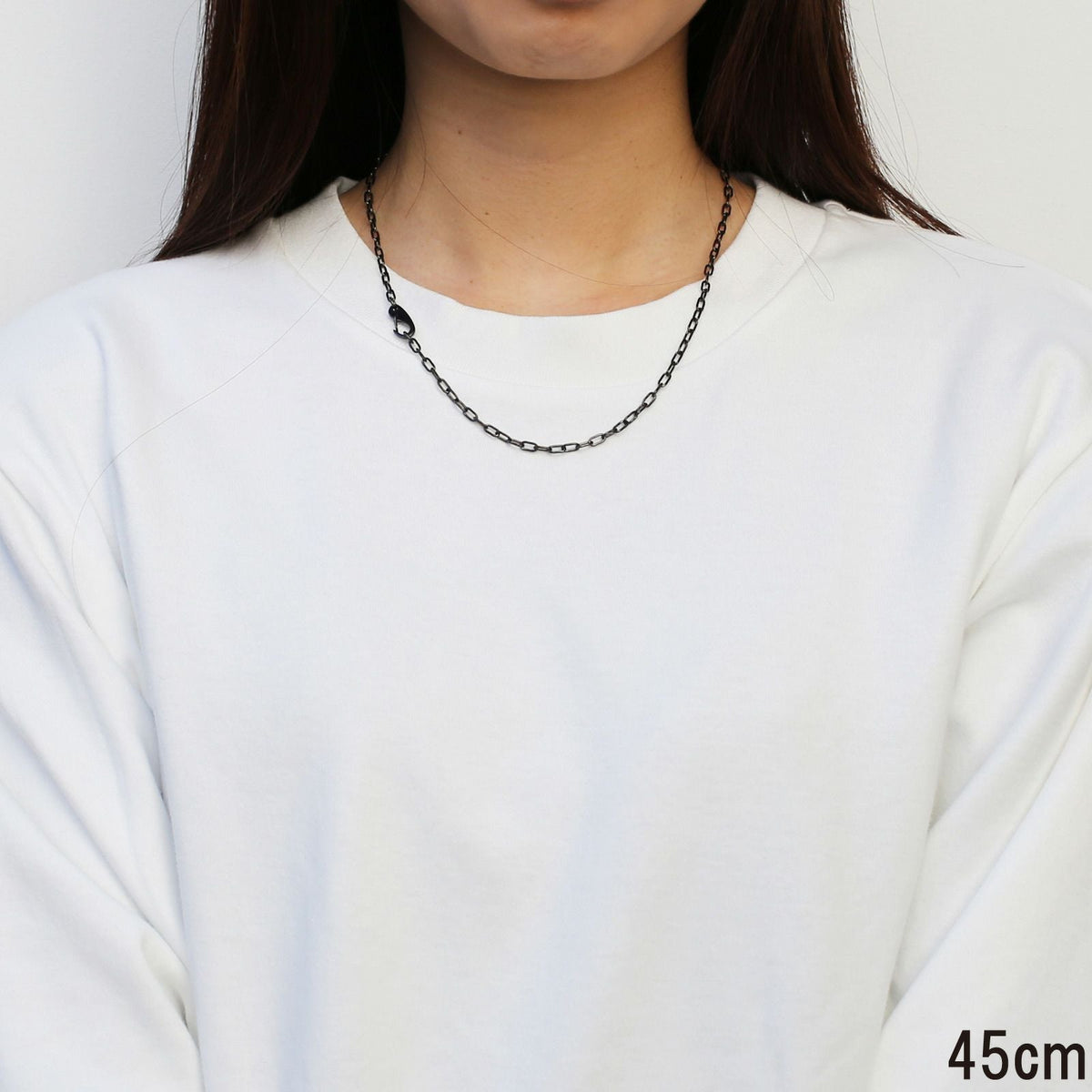 Magatama Simple Chain Necklace & Bracelet - Black