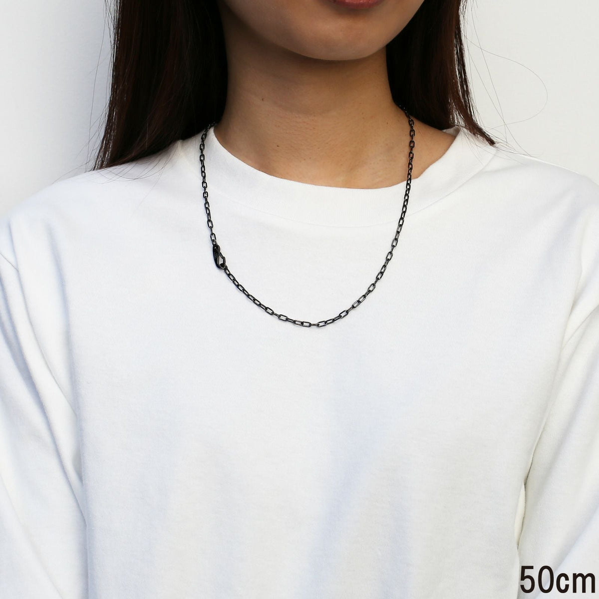 Magatama Simple Chain Necklace & Bracelet - Black