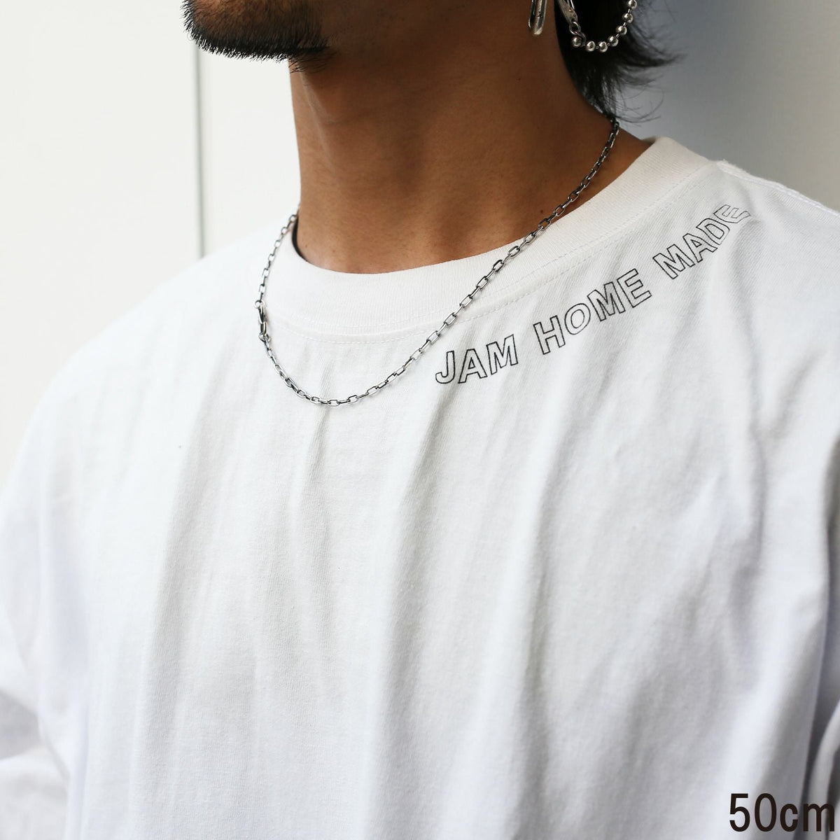 Magatama Simple Chain Necklace & Bracelet - Silver