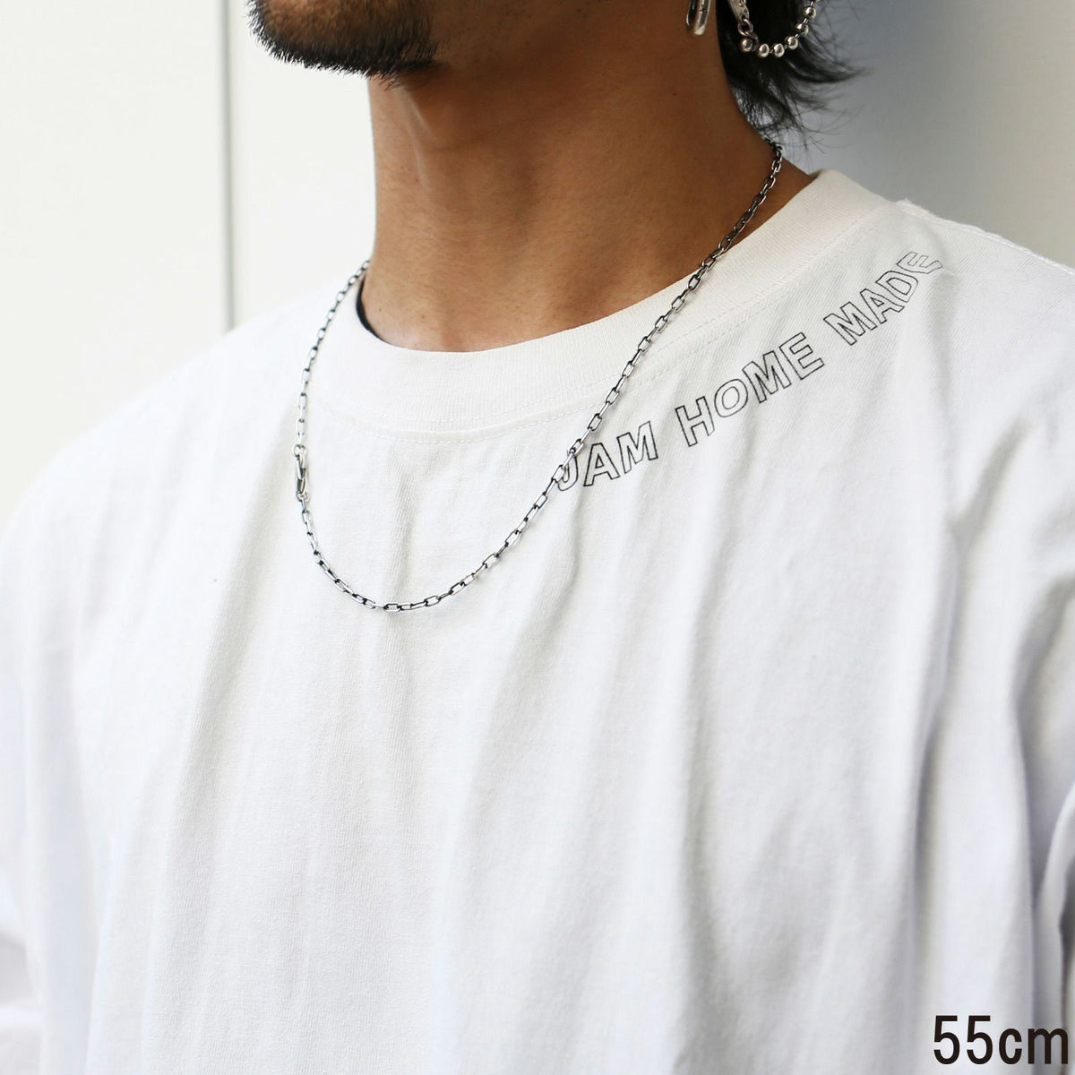 Magatama Simple Chain Necklace & Bracelet - Silver