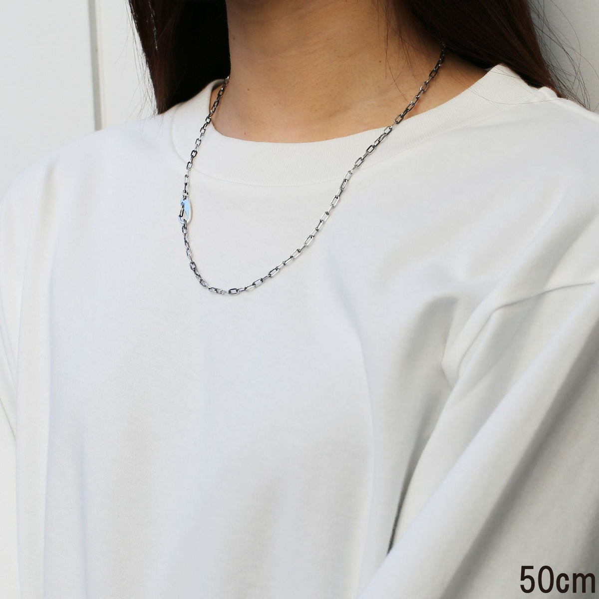 Magatama Simple Chain Necklace & Bracelet - Silver