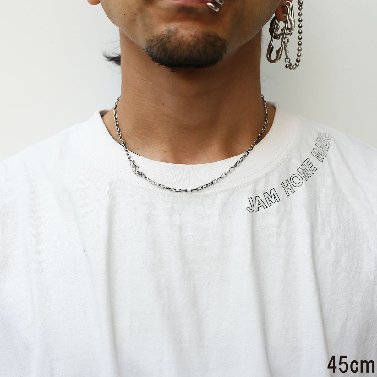 Magatama Simple Chain Necklace & Bracelet - Silver