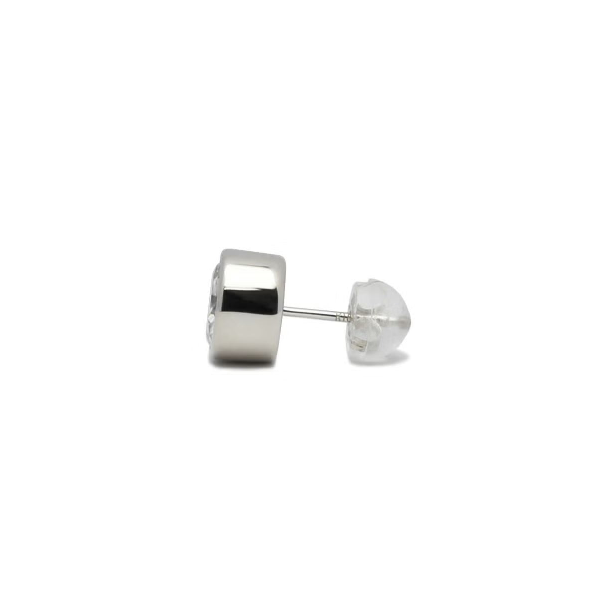 Modern Moissanite Earrings 6.5mm - Silver / Single Ear