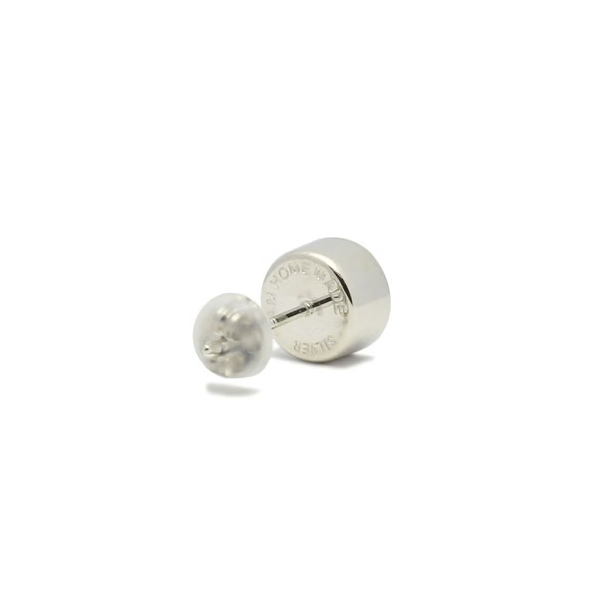 Modern Moissanite Earrings 6.5mm - Silver / Single Ear