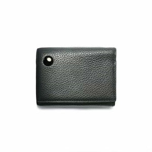 Cowhide Leather REIWA Compact Mini Wallet Oval Tri-fold Wallet / Fragment Case