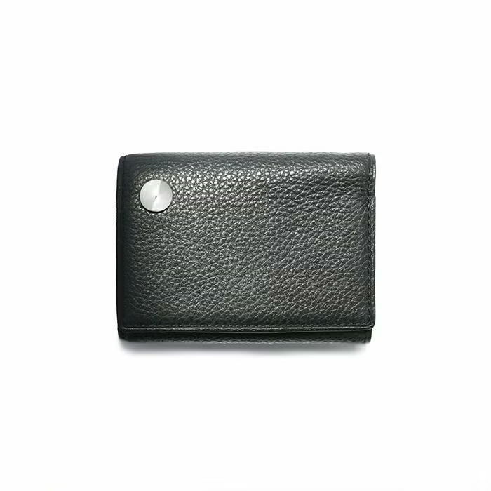 Cowhide Leather REIWA Compact Mini Wallet Oval Tri-fold Wallet / Fragment Case