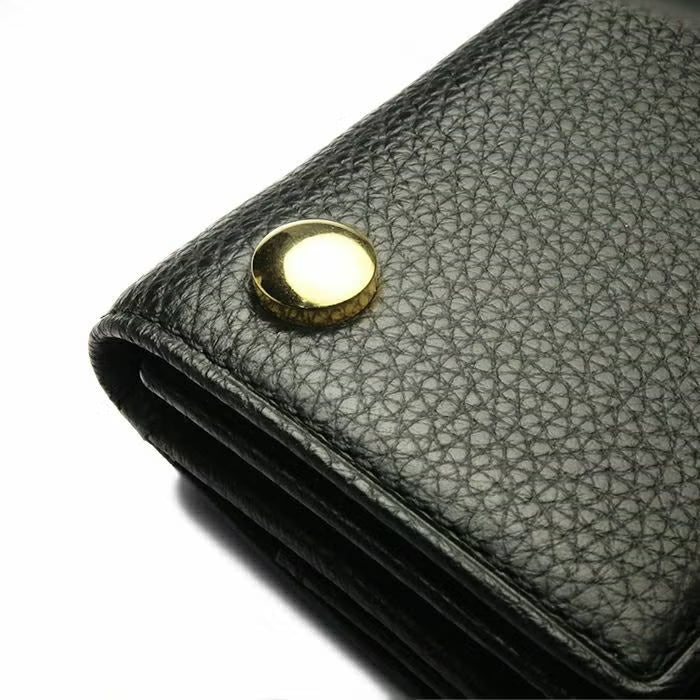 Cowhide Leather REIWA Compact Mini Wallet Oval Tri-fold Wallet / Fragment Case
