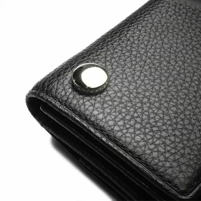 Cowhide Leather REIWA Compact Mini Wallet Oval Tri-fold Wallet / Fragment Case
