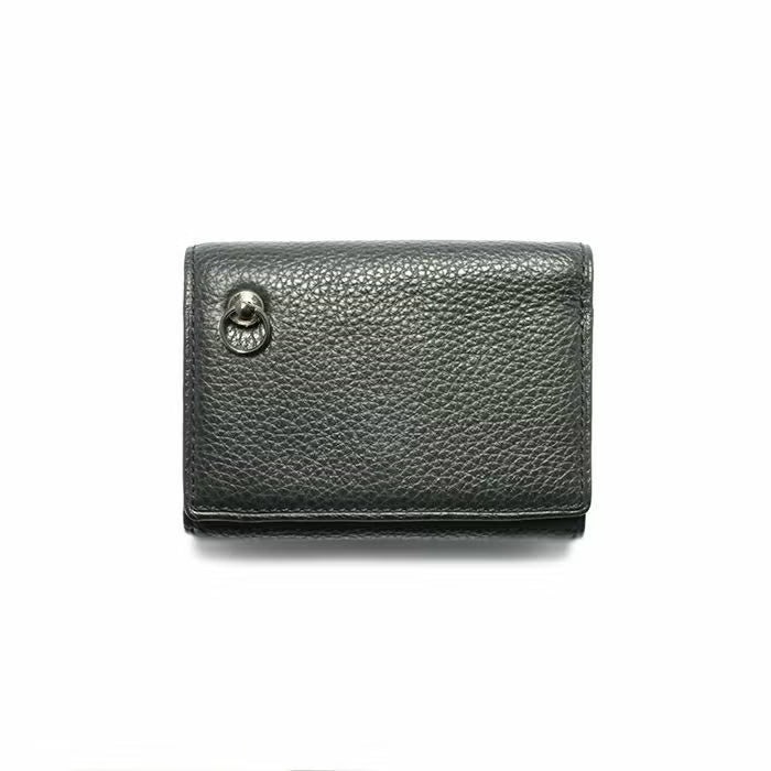 Cowhide Leather REIWA Compact Mini Wallet Eyelet Tri-fold Wallet / Fragment Case