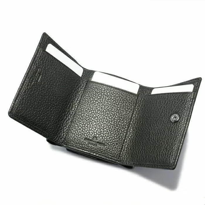 Cowhide Leather REIWA Compact Mini Wallet Eyelet Tri-fold Wallet / Fragment Case