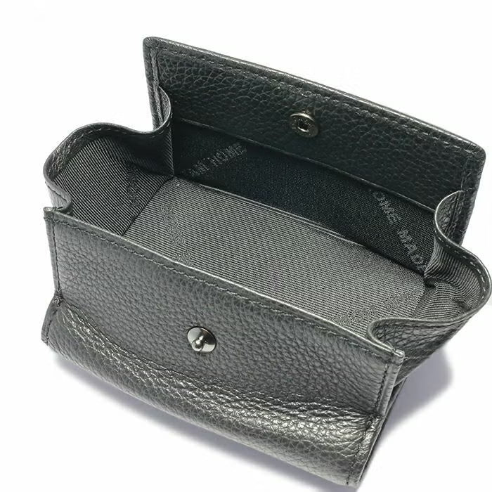 Cowhide Leather REIWA Compact Mini Wallet Eyelet Tri-fold Wallet / Fragment Case