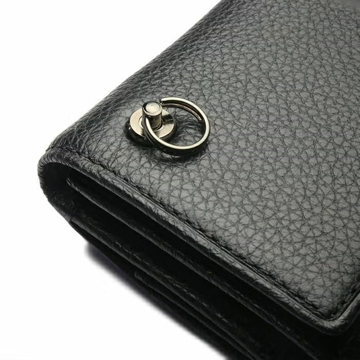 Cowhide Leather REIWA Compact Mini Wallet Eyelet Tri-fold Wallet / Fragment Case