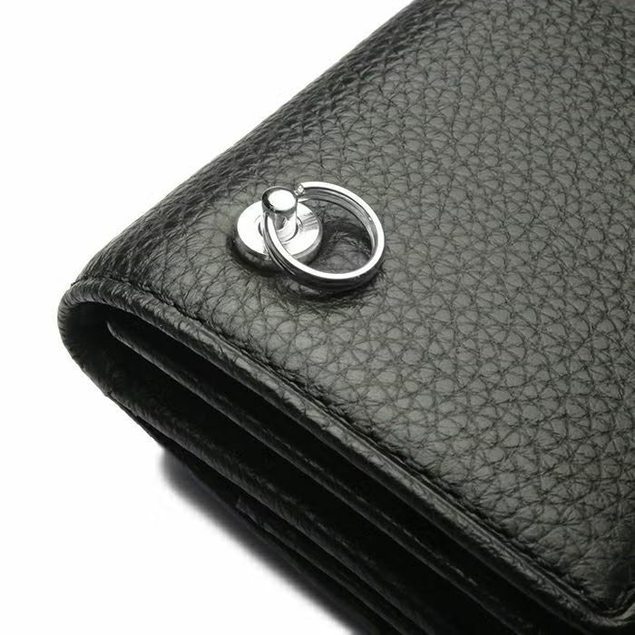 Cowhide Leather REIWA Compact Mini Wallet Eyelet Tri-fold Wallet / Fragment Case