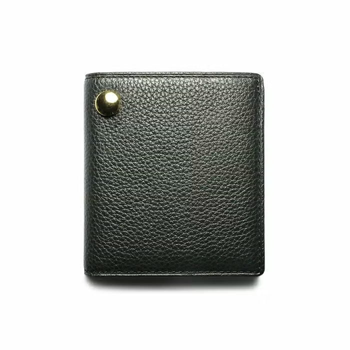 Cowhide Leather REIWA Compact Mini Wallet Oval Bi-fold Wallet / Fragment Case