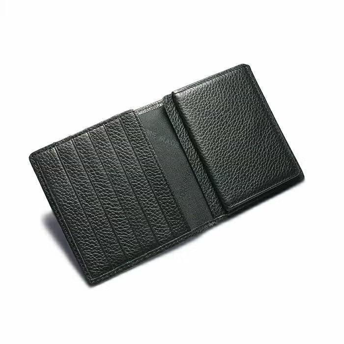 Cowhide Leather REIWA Compact Mini Wallet Oval Bi-fold Wallet / Fragment Case