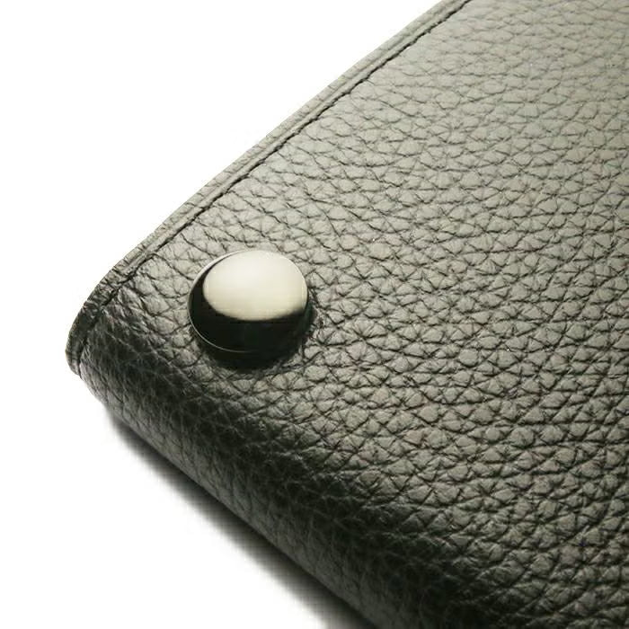Cowhide Leather REIWA Compact Mini Wallet Oval Bi-fold Wallet / Fragment Case