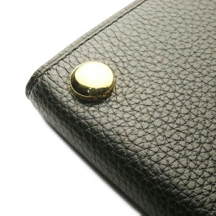 Cowhide Leather REIWA Compact Mini Wallet Oval Bi-fold Wallet / Fragment Case