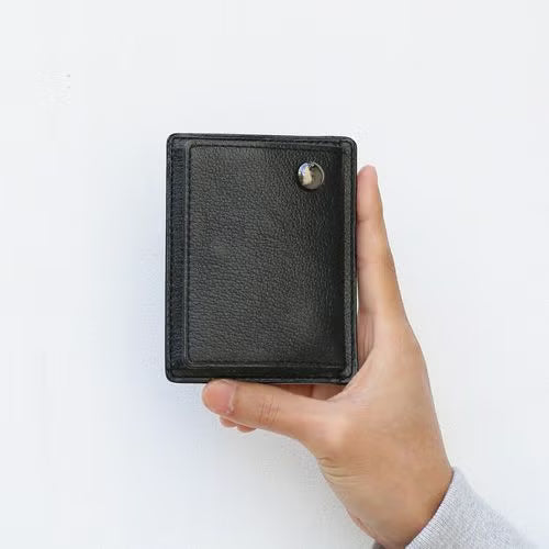 Cowhide Leather REIWA Compact Mini Wallet Oval Mini Wallet / Fragment Case