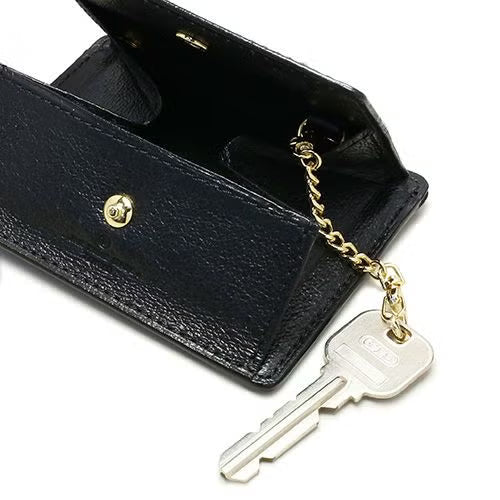 Cowhide Leather REIWA Compact Mini Wallet Eyelet Mini Wallet / Fragment Case