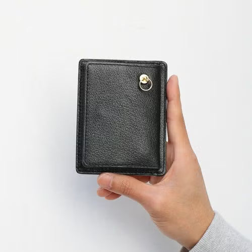Cowhide Leather REIWA Compact Mini Wallet Eyelet Mini Wallet / Fragment Case