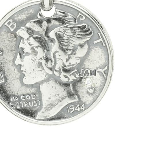 [Birthstone] Vintage Mercury Coin Necklace - Silver / Birthstone