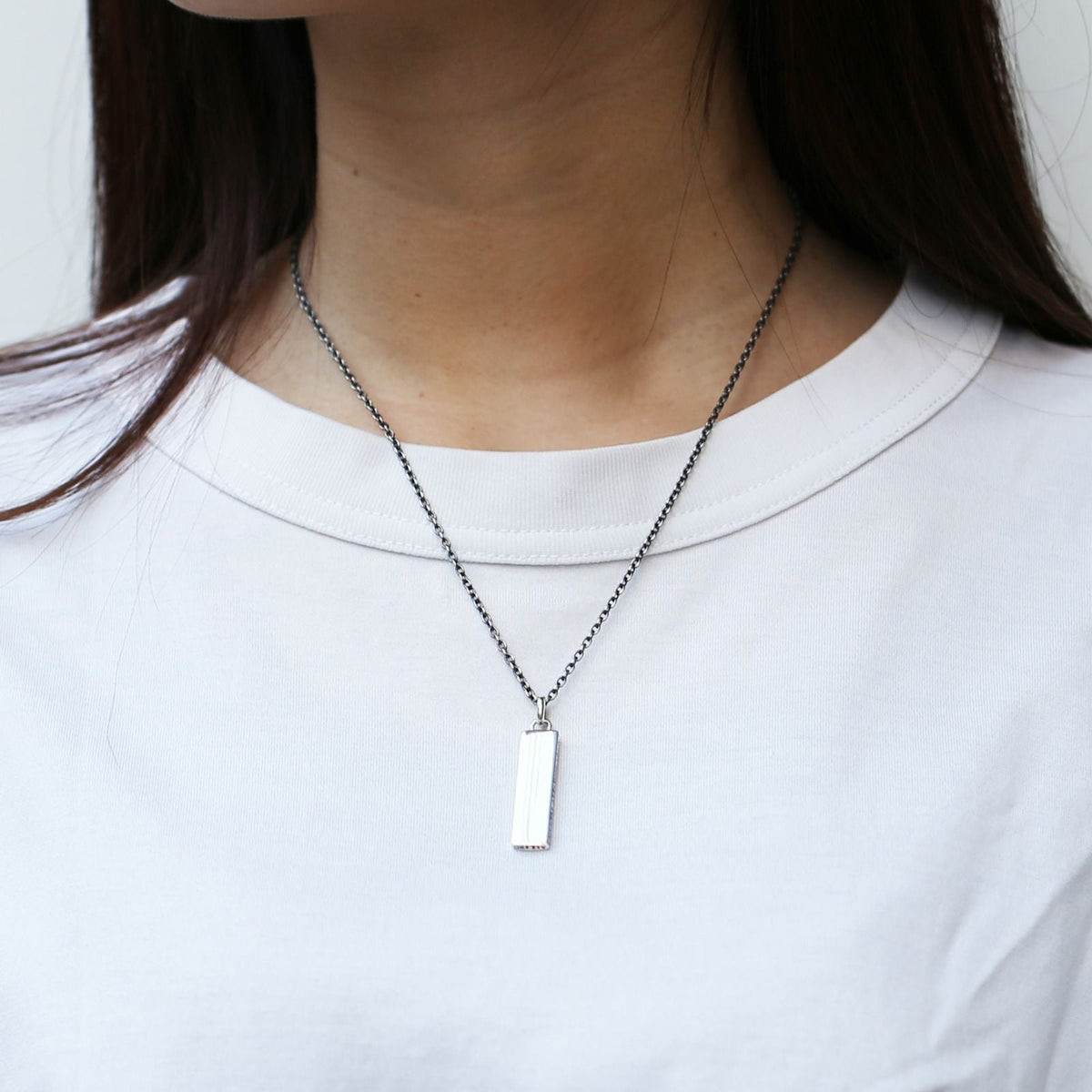 [Birthstone] PMA Plate Necklace / Birthstone