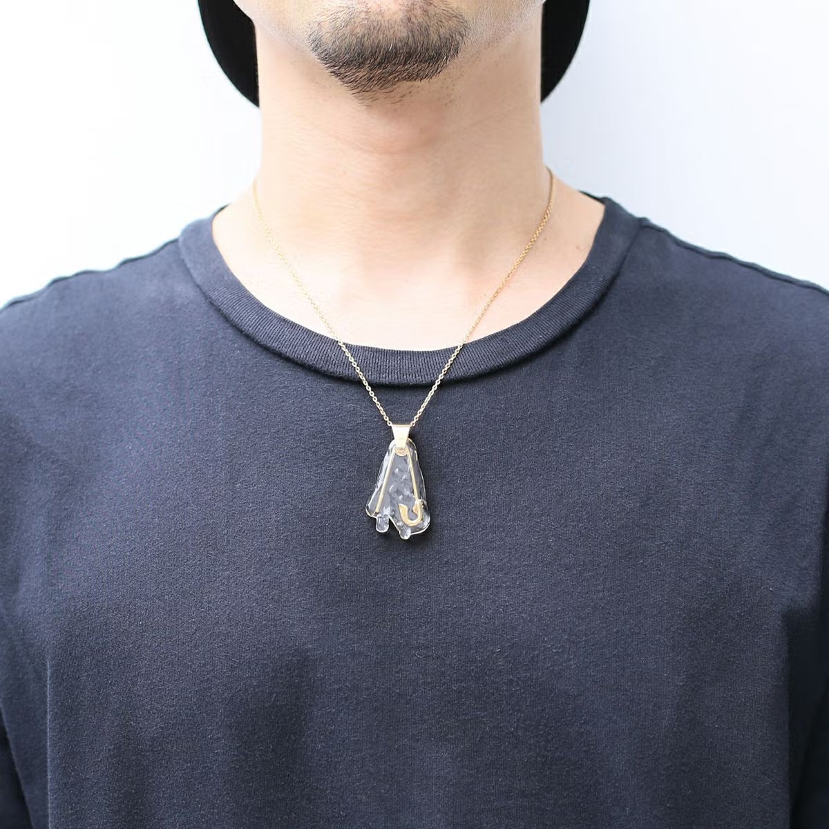 0℃ by JAM HOME MADE Safety Pin Necklace (Gold, Size M)