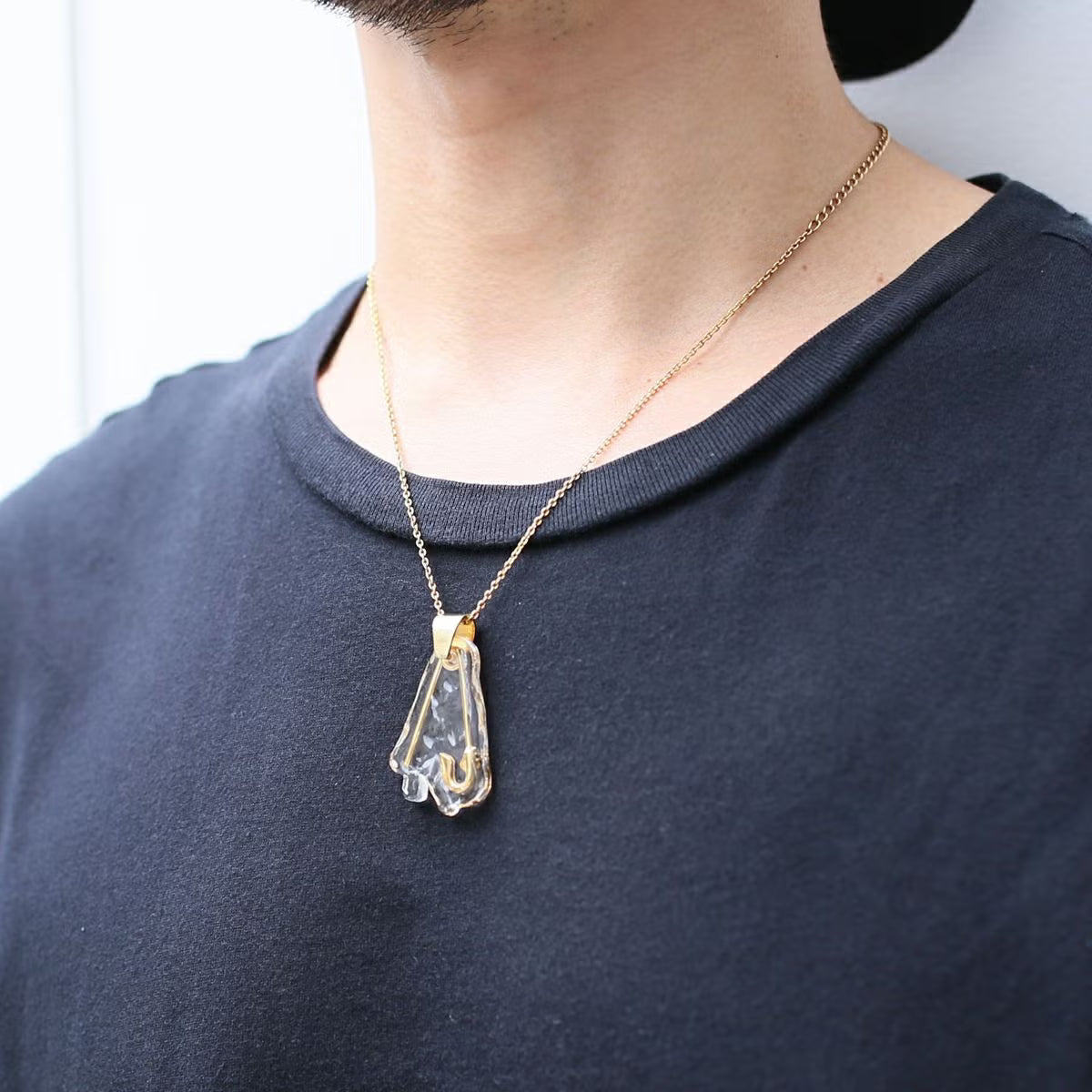 0℃ by JAM HOME MADE Safety Pin Necklace (Gold, Size M)