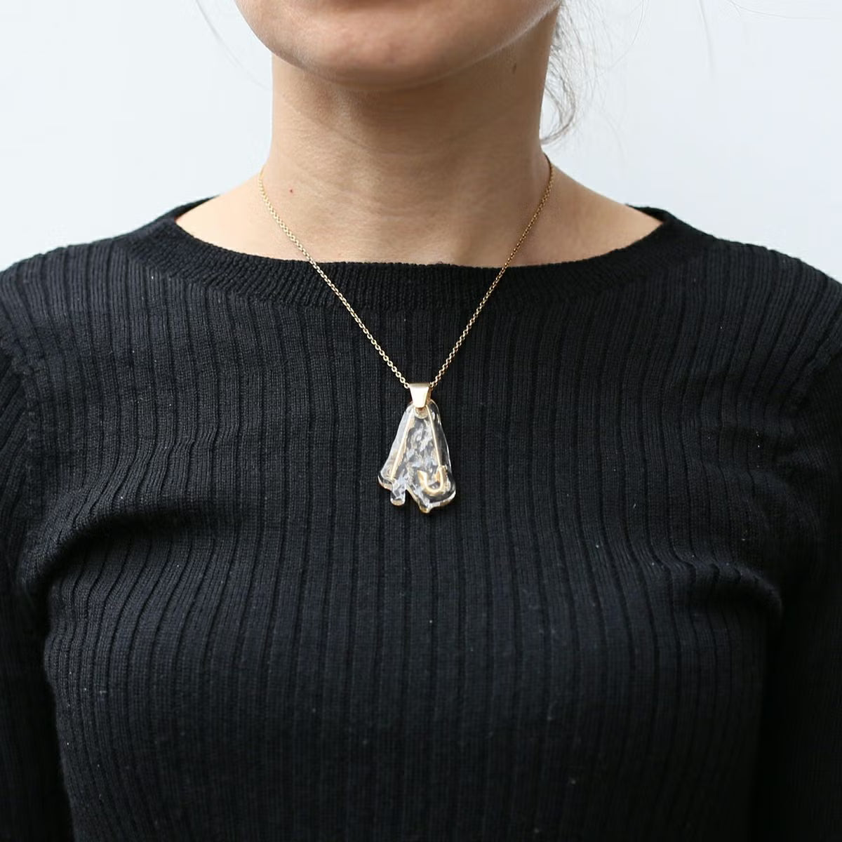 0℃ by JAM HOME MADE Safety Pin Necklace (Gold, Size M)