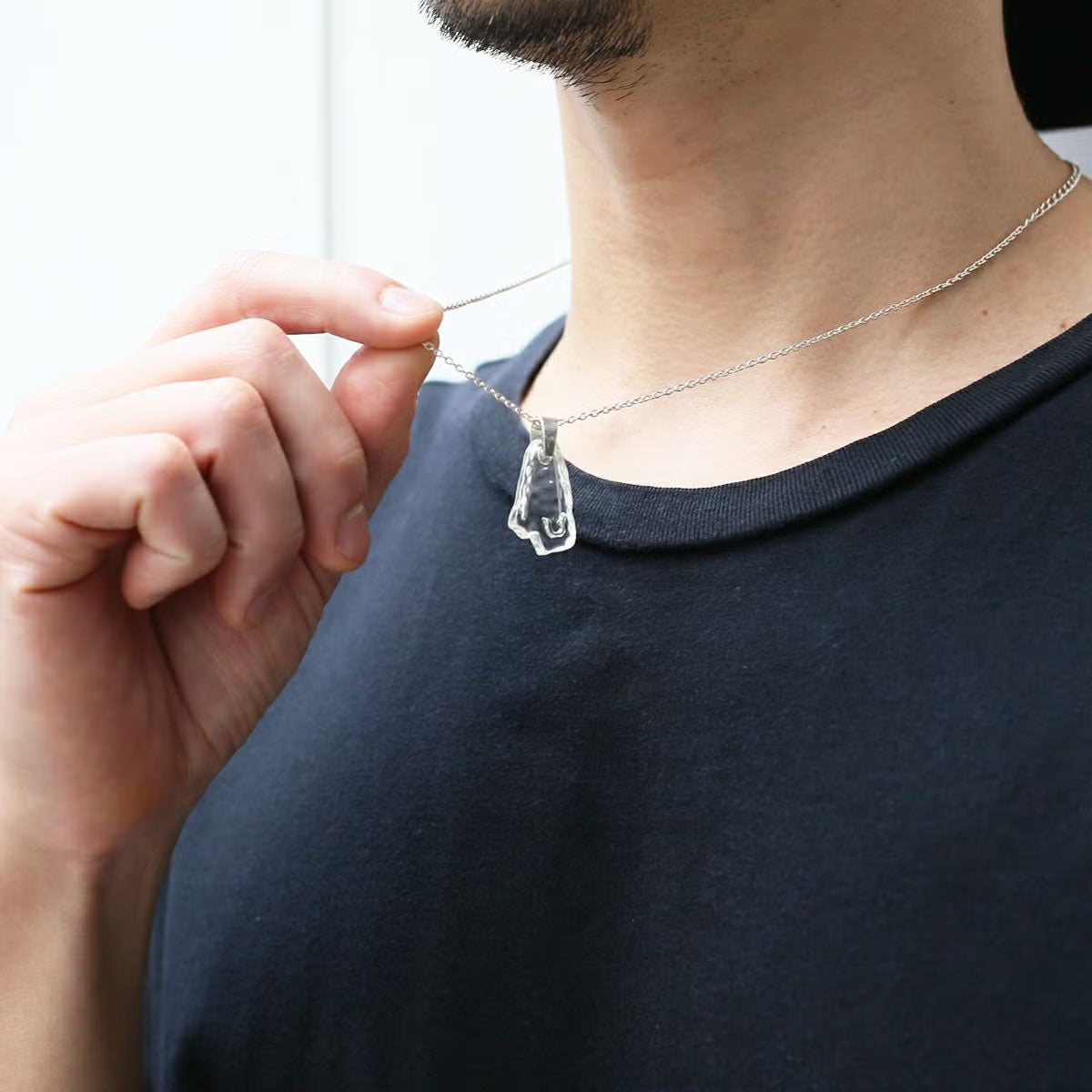 0℃ by JAM HOME MADE Safety Pin Necklace (Silver, Size S)