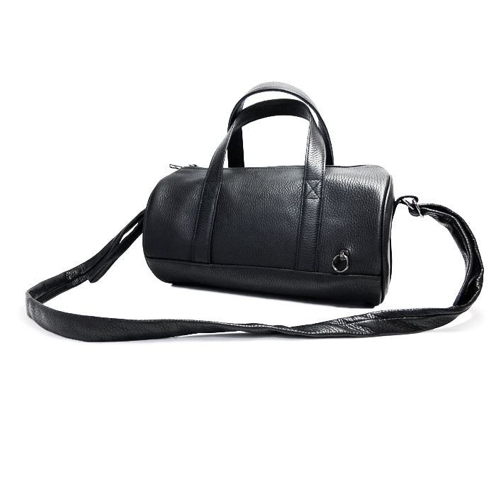 ENDURE Leather 2-Way Drum Bag Shoulder Bag S - Black