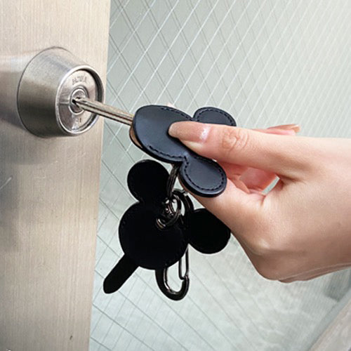 Mickey Mouse Leather Key Holder Cover / Carabiner Type