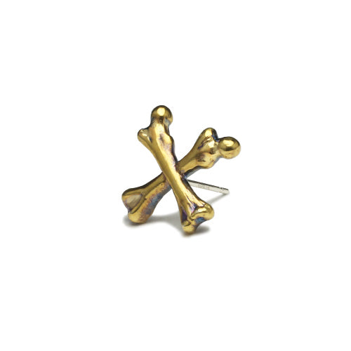 加勒比海盜：死無對證 十字骨耳環 - 金色（單耳）