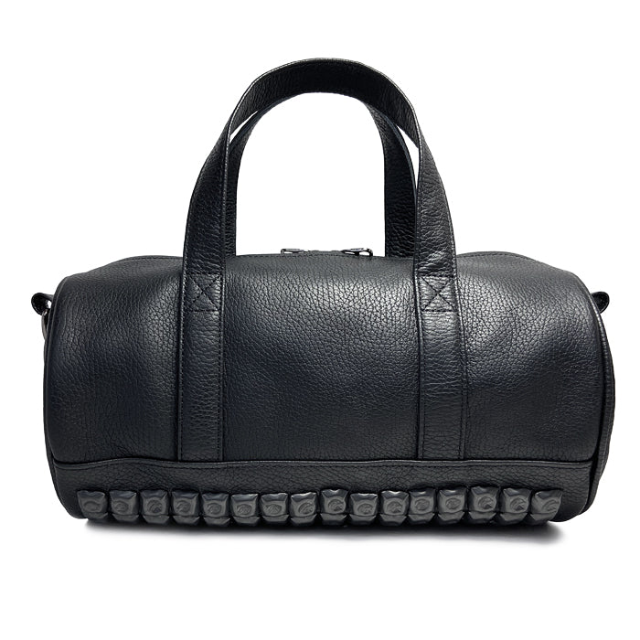 ENDURE Leather JAM Studded 2-Way Drum Bag Shoulder Bag S - Black