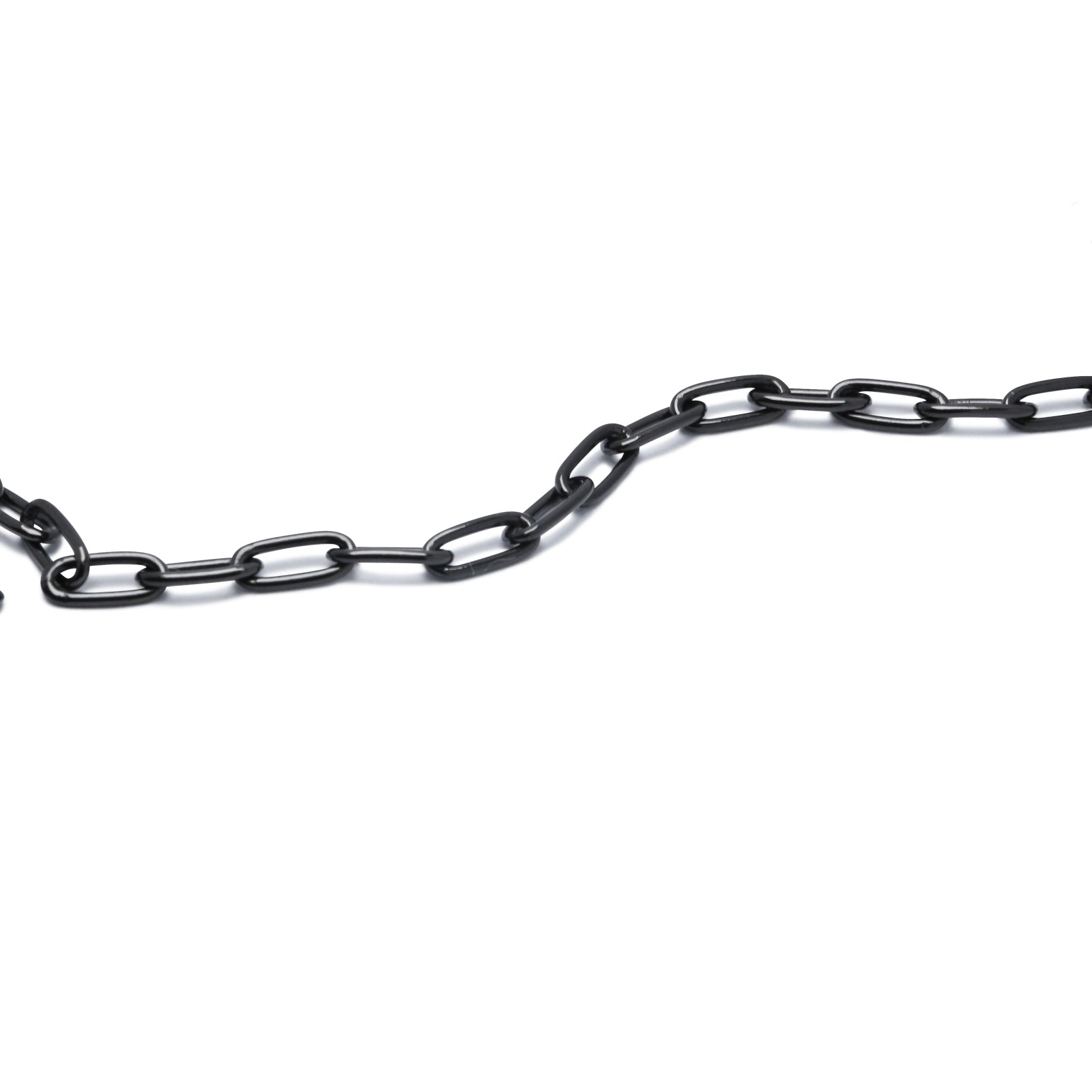 Long Safety Pin Azuki Chain Diamond Bracelet S - Black