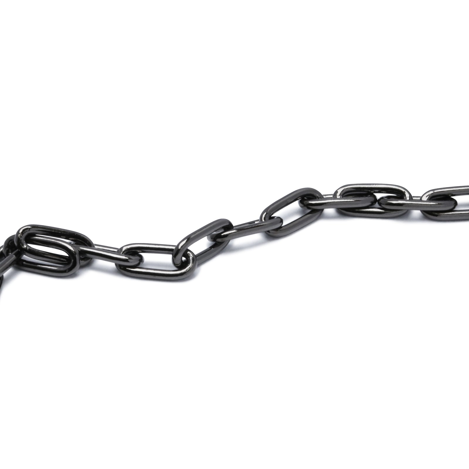 Long Safety Pin Azuki Chain Diamond Bracelet M - Black