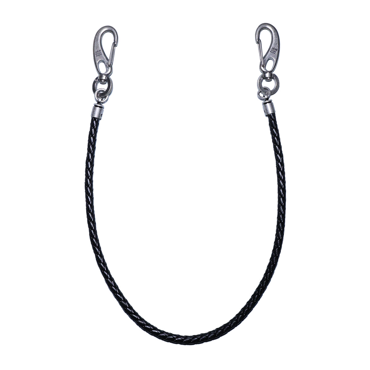 Braided Leather Wallet Cord - Black