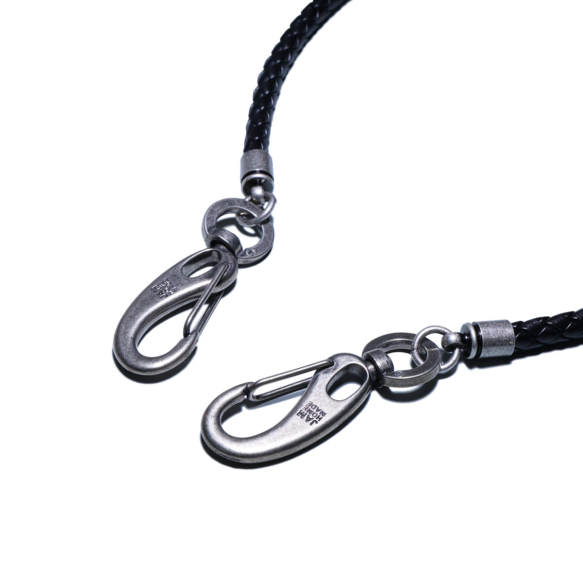 Braided Leather Wallet Cord - Black