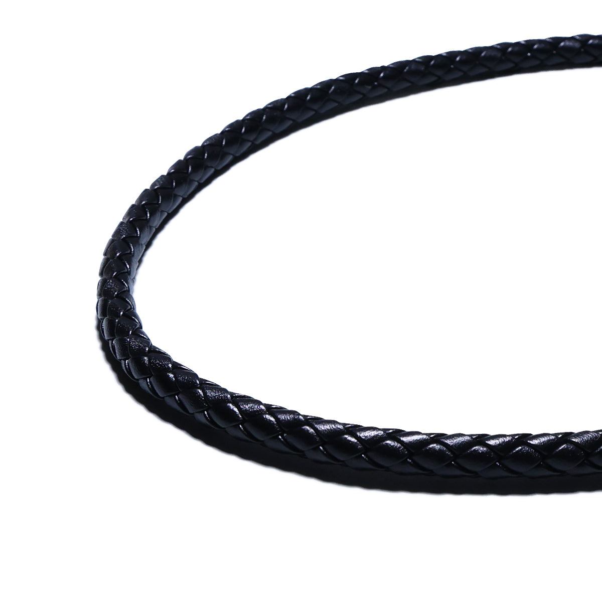 Braided Leather Wallet Cord - Black