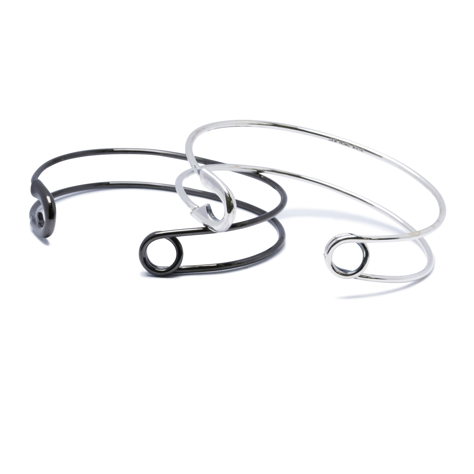 Safety Pin Bangle - Silver