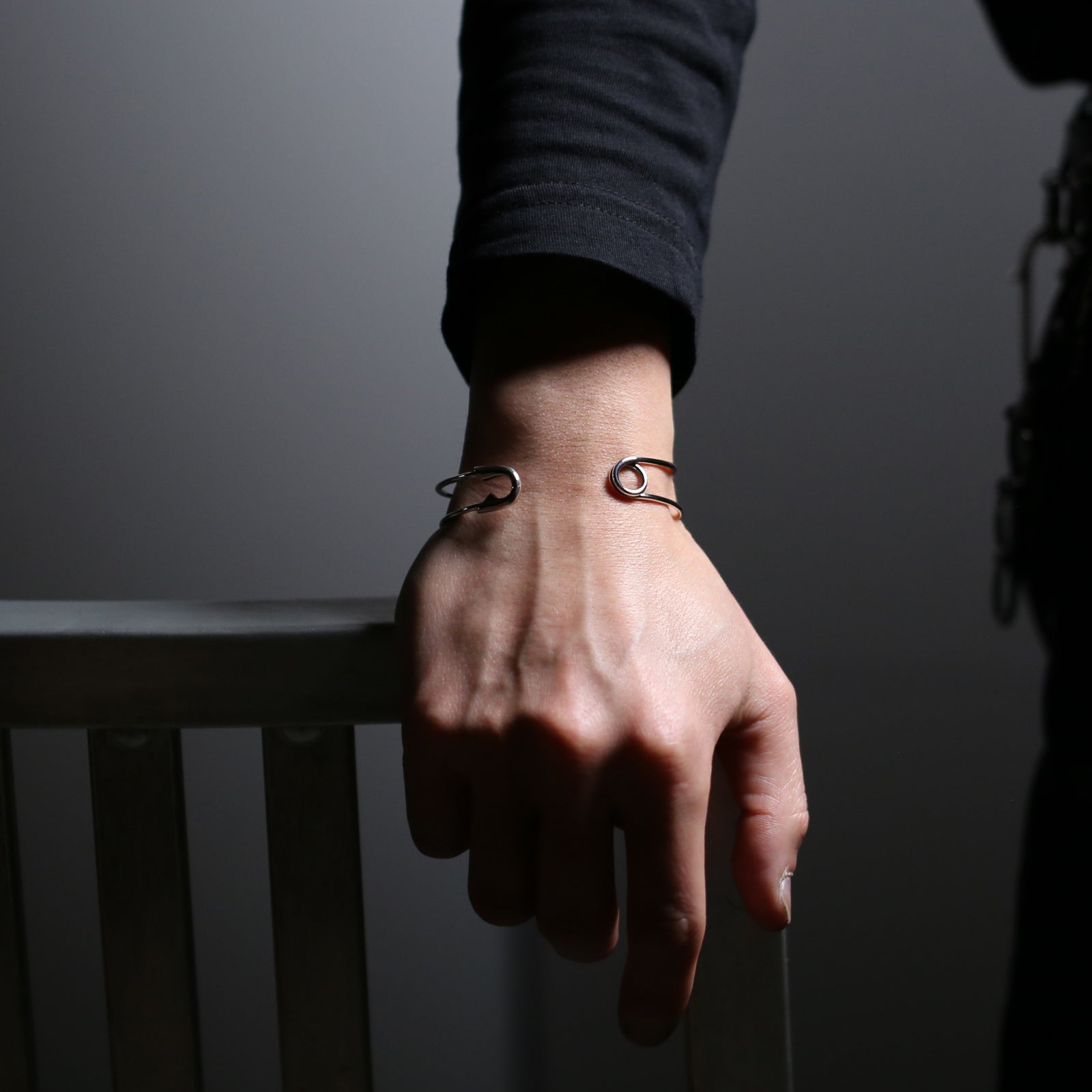 Safety Pin Bangle - Silver