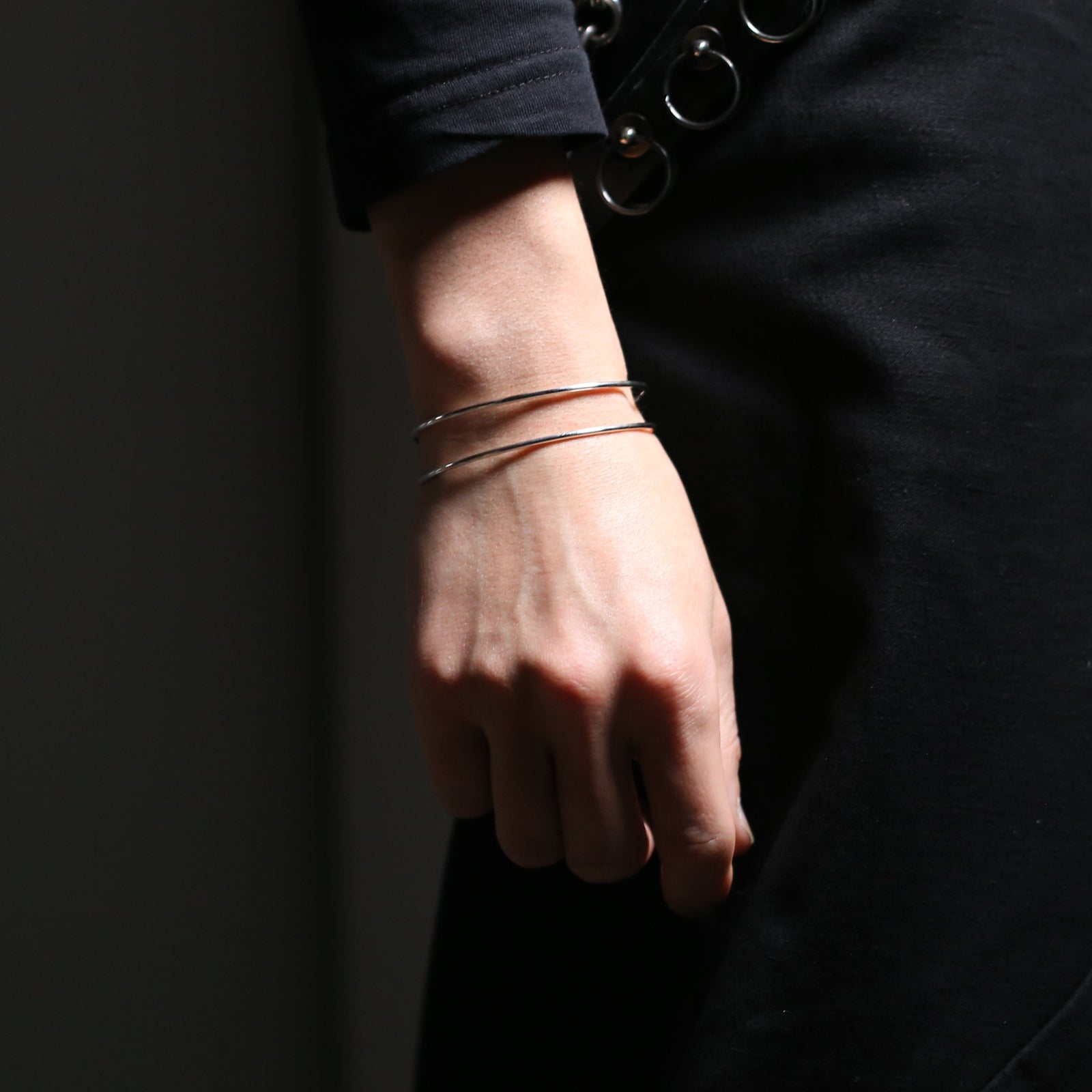 Safety Pin Bangle - Silver