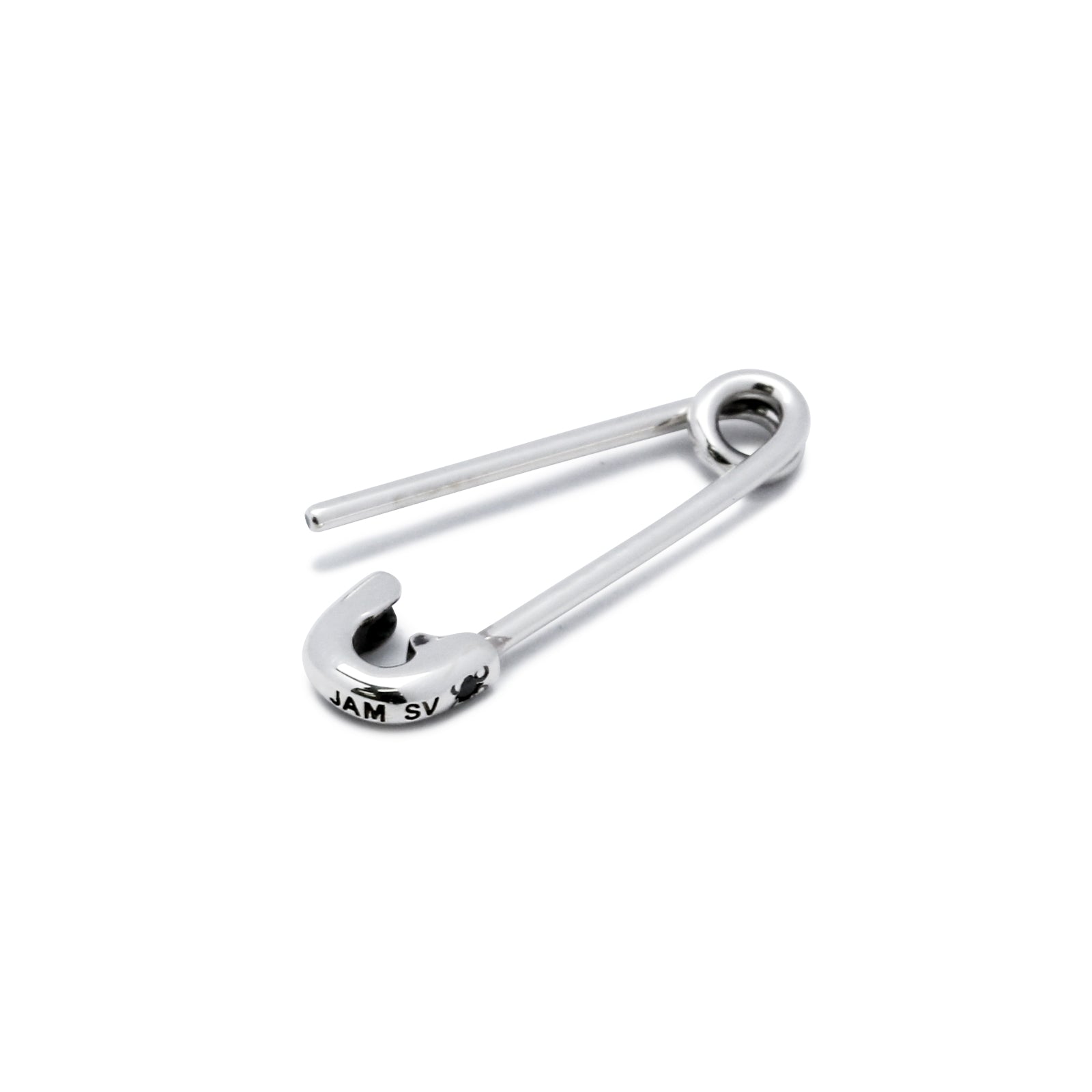 Safety Pin Diamond Earrings XS - Silver / Single Ear