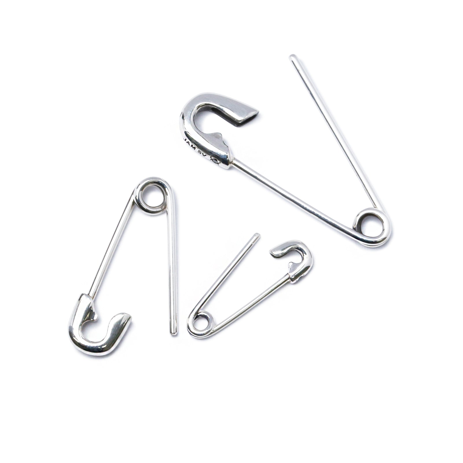 Safety Pin Diamond Earrings XS - Silver / Single Ear