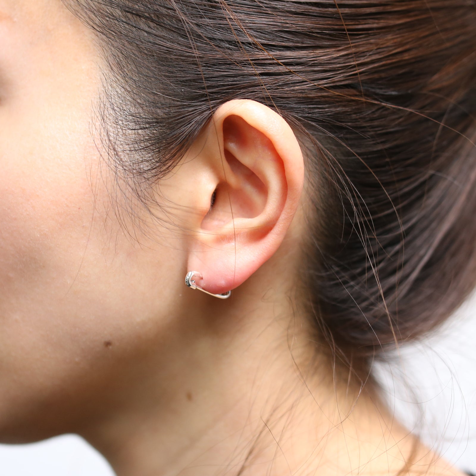 Safety Pin Diamond Earrings XS - Silver / Single Ear