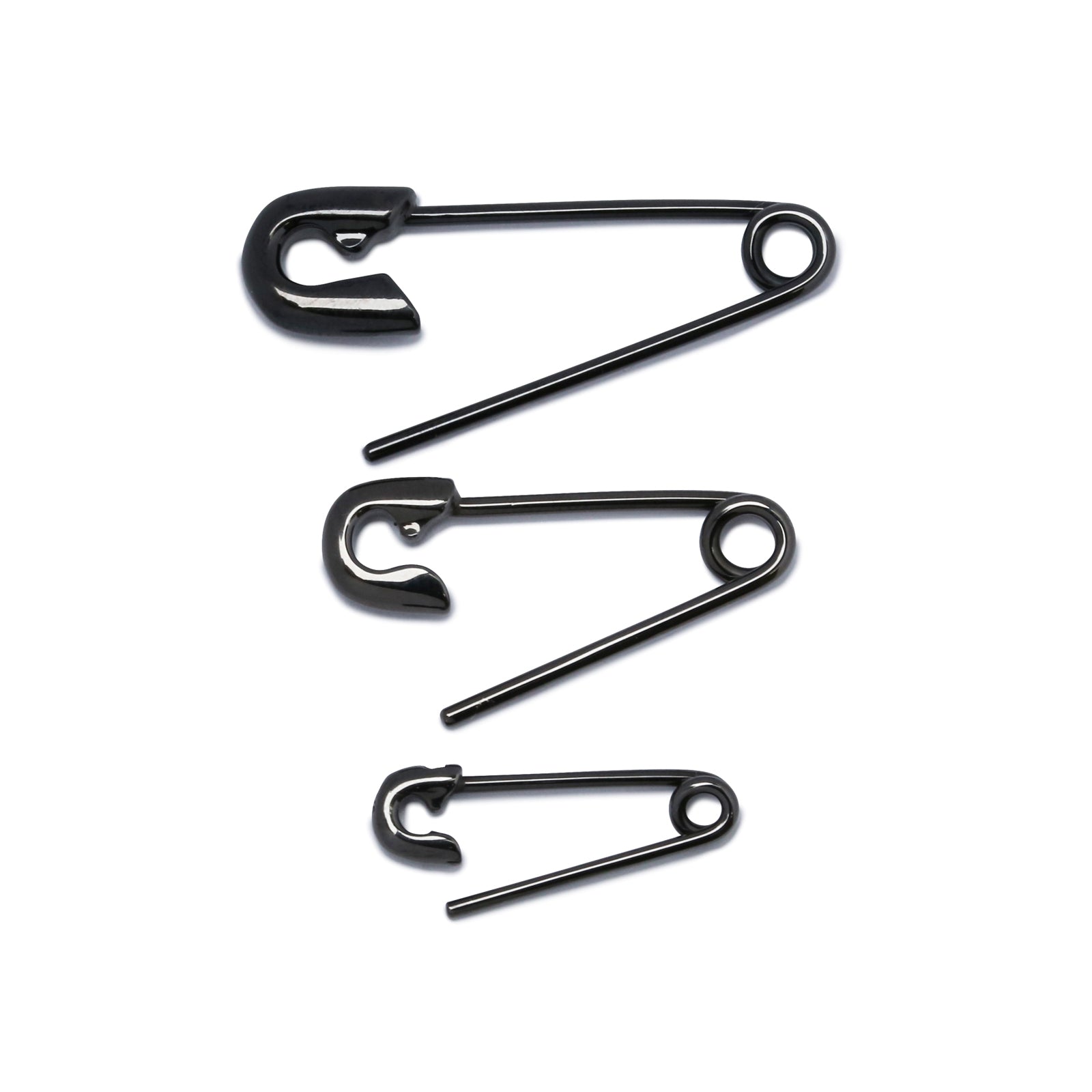 Safety Pin Diamond Earrings XS - Black / Single Ear