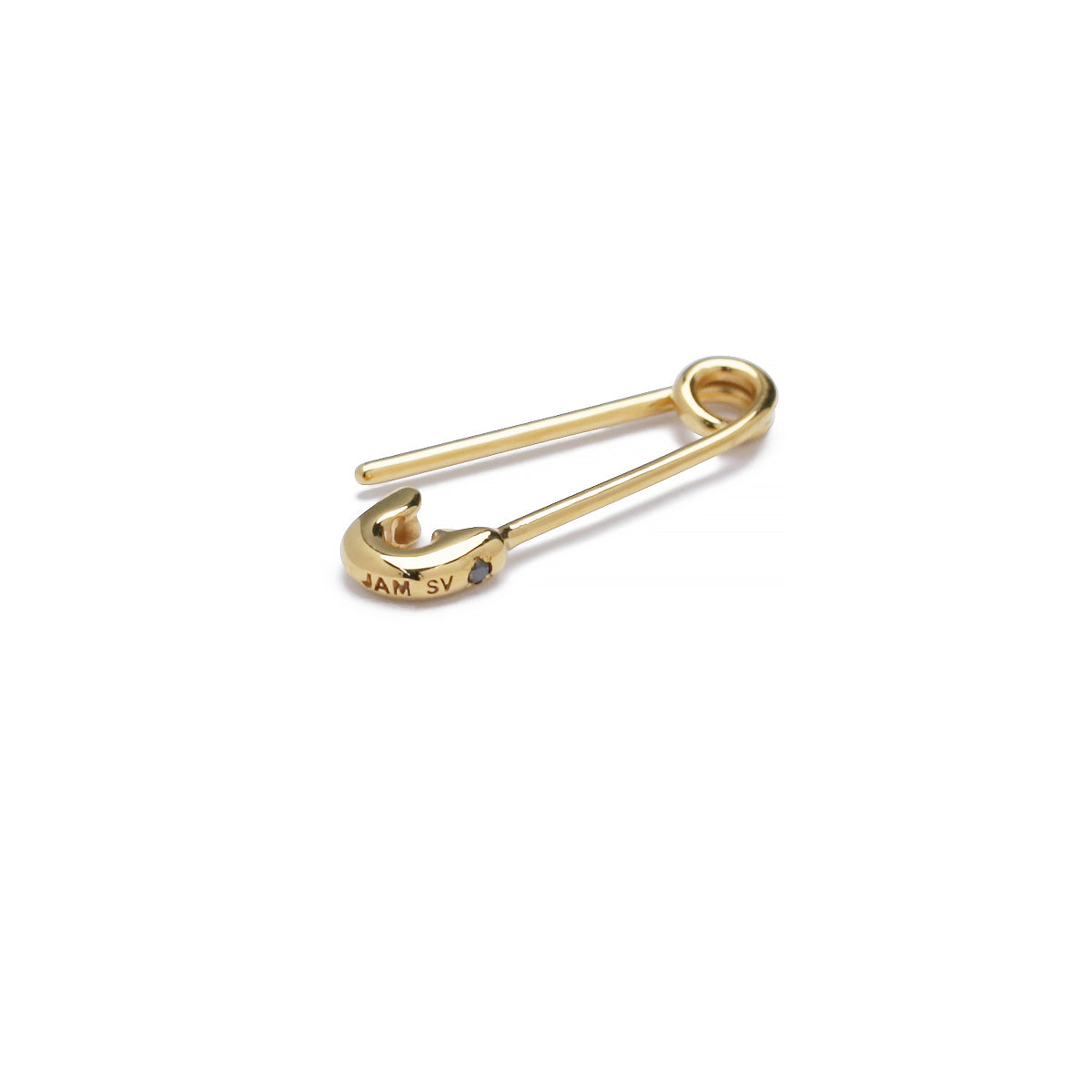 Safety Pin Diamond Earrings XS - Gold / Single Ear