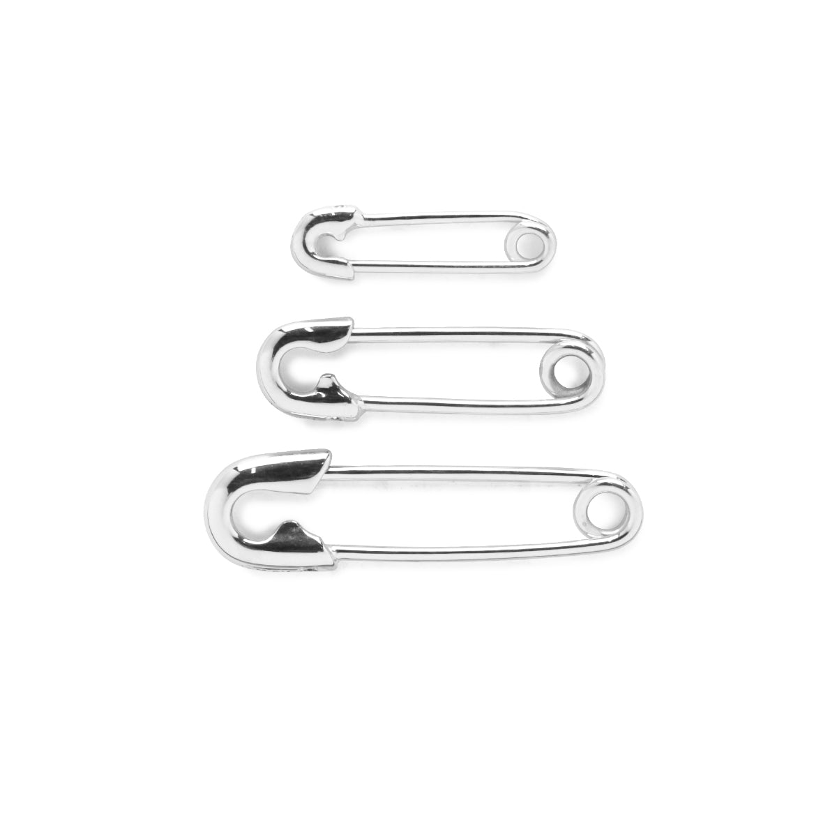 别针钻石耳环 XS - 银色（镜面抛光）/ 单只