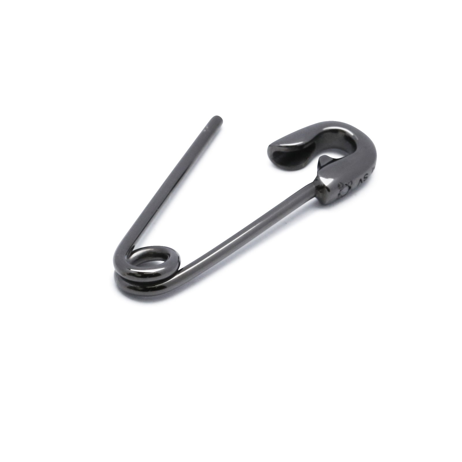 别针钻石耳环 S - 黑色 / 单只